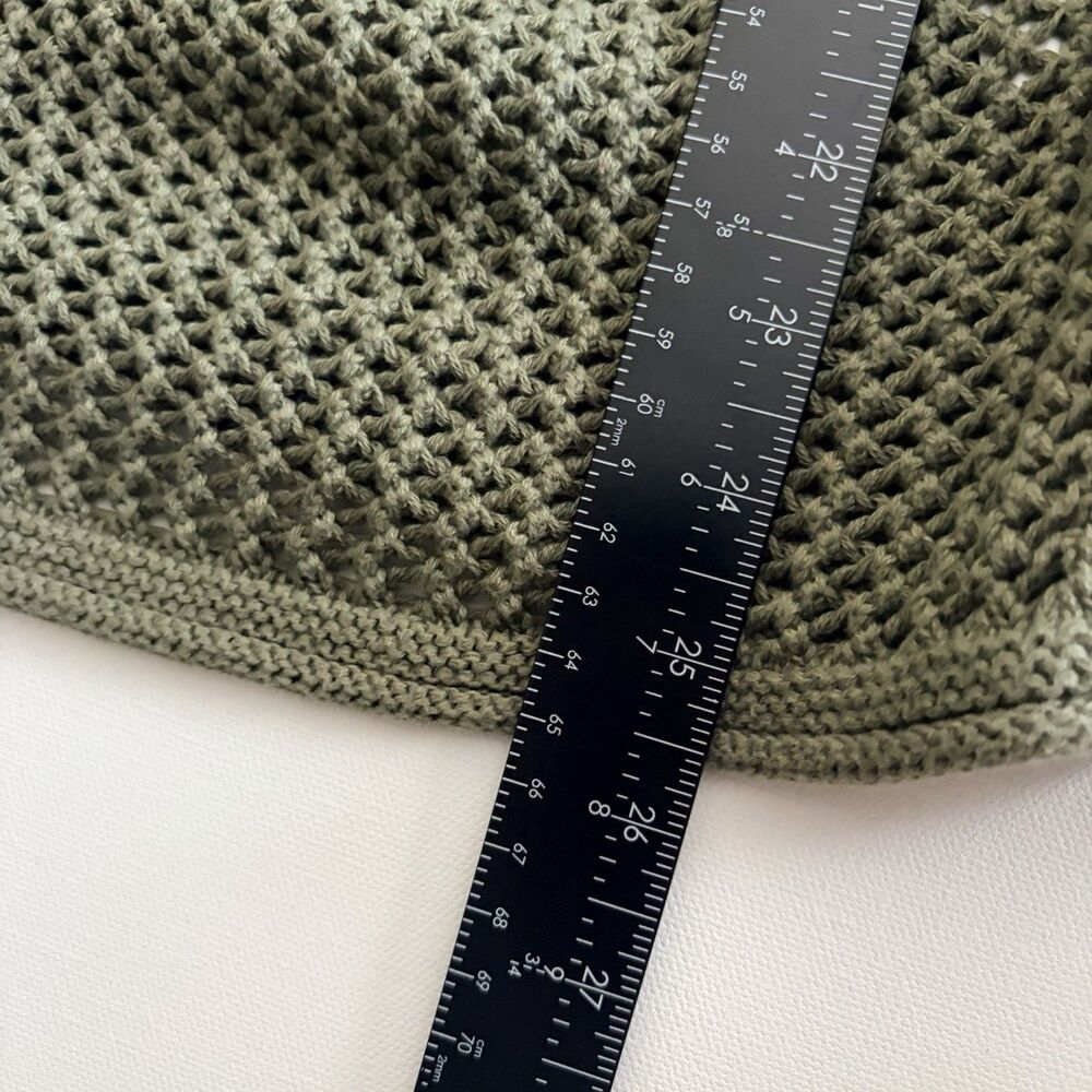 Banana Republic Women’s Open Stitch Knit Sweater Vegan Green Size Medium - Picture 9 of 12